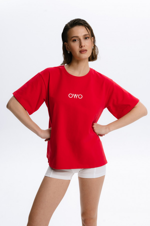 Футболка WITH LOVE  красная M-L